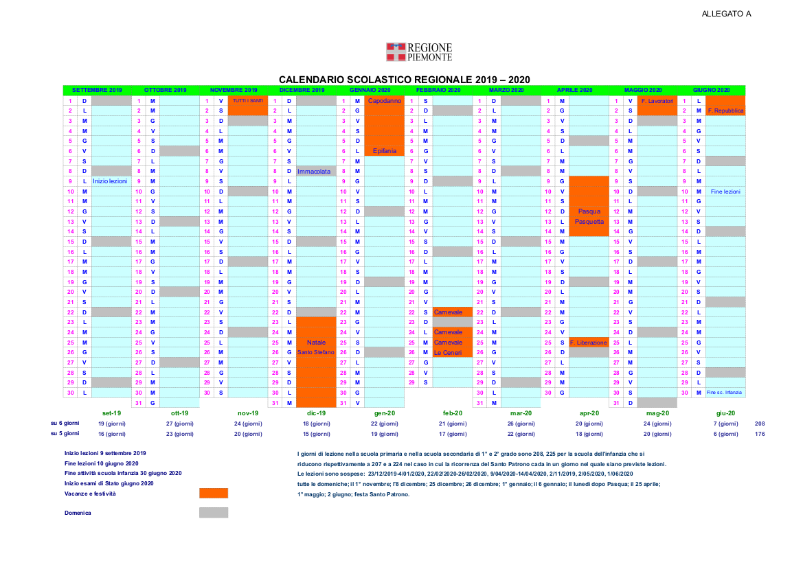 CALENDARIO SCOLASTICO Scuola Materna Don Giordano